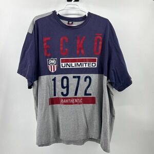 Ecko Unlimited Shirt Men's 6XB Big T- Shirt Y2K Vintage Colorblock Streetwear